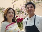 Vikas Khanna poses with Nita Ambani at his restaurant in Bungalow. 
