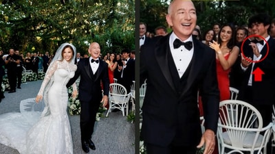 An eagle-eyed internet user points out errors in Jeff Bezos' wedding photographs.
