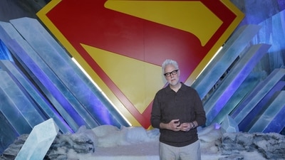 Director James Gunn poses at a photo call for the film Superman in Culver City, California, U.S., June 28, 2025. (REUTERS)