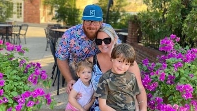 Late Reece Zunker with wife Paula and their two young kids. While the couple's bodies were discovered following Kerr County floods, there two kids are still missing. (X@LoneStarChica) Late Reece Zunker with wife Paula and their two young kids. While the couple's bodies were discovered following Kerr County floods, there two kids are still missing. (X@LoneStarChica)