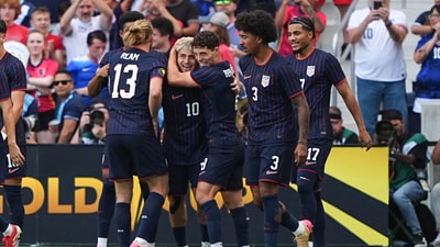 Diego Luna #10 of United States celebrates with teammates after scoring against Guatemala (Getty Images via AFP) Diego Luna #10 of United States celebrates with teammates after scoring against Guatemala (Getty Images via AFP)
