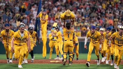 Savannah Bananas perform a routine during a game against the Party Animals at Memorial Stadium (Getty Images via AFP) Savannah Bananas perform a routine during a game against the Party Animals at Memorial Stadium (Getty Images via AFP)