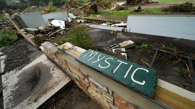 A Camp Mystic sign is seen near the entrance to the establishment along the banks of the Guadalupe River after a flash flood swept through the area in Hunt, Texas, Saturday, July 5, 2025. (AP Photo/Julio Cortez) A Camp Mystic sign is seen near the entrance to the establishment along the banks of the Guadalupe River after a flash flood swept through the area in Hunt, Texas, Saturday, July 5, 2025. (AP Photo/Julio Cortez)