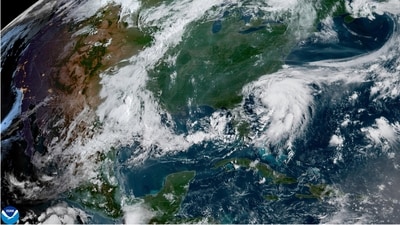 Tropical Storm Chantal has weakened to a depression but is still causing flash flooding risks in North Carolina. (NOAA via AP) (AP) Tropical Storm Chantal has weakened to a depression but is still causing flash flooding risks in North Carolina. (NOAA via AP) (AP)