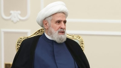 Naim Qassem succeeded longtime leader Hassan Nasrallah after an Israeli strike killed him in September. (AFP)