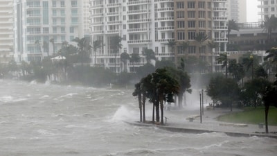 Waves crash over a seawall at the mouth of the Miami River from Biscayne as storm surge from Hurricane Irma impacts Miami (AP/File) Waves crash over a seawall at the mouth of the Miami River from Biscayne as storm surge from Hurricane Irma impacts Miami (AP/File)