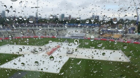The start of play on Day 5 of the Edgbaston Test was delayed due to rain. There was a delay of more than one hour as ten overs were lost due to the downpour.&nbsp;(AP)