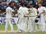 India's Akash Deep celebrates with teammates after winning the match 