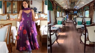 Tanya Khanijow explores the Golden Chariot, a luxurious train featuring two restaurants, a stylish bar, a gym, and a spa. (Instagram/@tanyakhanijow) Tanya Khanijow explores the Golden Chariot, a luxurious train featuring two restaurants, a stylish bar, a gym, and a spa. (Instagram/@tanyakhanijow)
