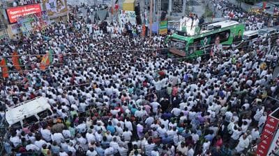 AIADMK general secretary Edappadi Palaniswami, along with BJP state president Nainar Nagendran and Union minister of state L Murugan, during a rally on Monday (aiadmk/x) AIADMK general secretary Edappadi Palaniswami, along with BJP state president Nainar Nagendran and Union minister of state L Murugan, during a rally on Monday (aiadmk/x)