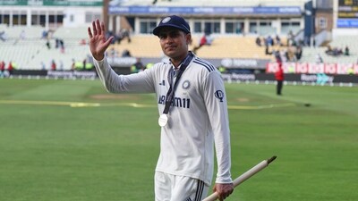 India's captain Shubman Gill waves to the fans after their win against England on day five of the second cricket test match at Edgbaston (AP)