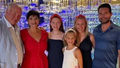 Harber family's GoFundMe shows Blair, 13, and Brooke, 11, in the center. (GoFundMe) Harber family's GoFundMe shows Blair, 13, and Brooke, 11, in the center. (GoFundMe)