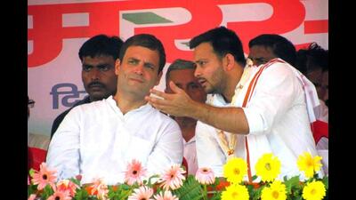 Leader of Opposition in Lok Sabha Rahul Gandhi and leader of Opposition in Bihar Assemblly Tejashwi Yadav during a rally in Bihar. (HT File) Leader of Opposition in Lok Sabha Rahul Gandhi and leader of Opposition in Bihar Assemblly Tejashwi Yadav during a rally in Bihar. (HT File)