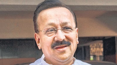 Mumbai, India - Feb. 8, 2024: Mumbai Congress Leader Baba Siddique interact with media after Quits Party and he Join Ajit Pawar’s NCP on 10th Feb in Mumbai, India, on Thursday, February 8, 2024. (Photo by Satish Bate/ Hindustan Times) (Hindustan Times) Mumbai, India - Feb. 8, 2024: Mumbai Congress Leader Baba Siddique interact with media after Quits Party and he Join Ajit Pawar’s NCP on 10th Feb in Mumbai, India, on Thursday, February 8, 2024. (Photo by Satish Bate/ Hindustan Times) (Hindustan Times)