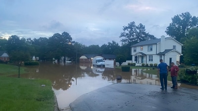 North Carolina faced flash floods from Tropical Depression Chantal, leading to evacuations and rescues in Orange County. (X@JudithWNCN) North Carolina faced flash floods from Tropical Depression Chantal, leading to evacuations and rescues in Orange County. (X@JudithWNCN)