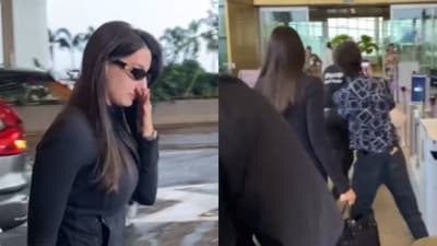 Nora Fatehi was spotted trying to hold herself together at the airport. Nora Fatehi was spotted trying to hold herself together at the airport.