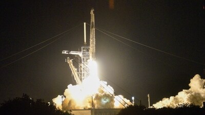 A Falcon 9 rocket carrying the Axiom-4 crew of four astronauts lifts off from Kennedy Space Center Launch Complex 39A on a mission to the International Space Station (Reuters)