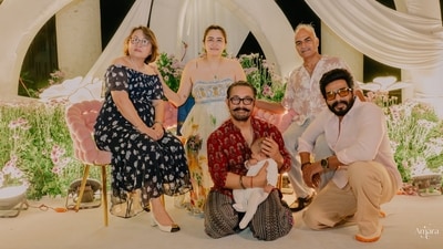 Aamir Khan joined Vishnu Vishal, Jwala Gutta, their daughter Mira and the rest of the family members in Hyderabad. Aamir Khan joined Vishnu Vishal, Jwala Gutta, their daughter Mira and the rest of the family members in Hyderabad.