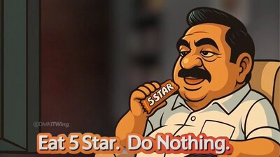 The video shows a cartoon Palaniswami switching through TV channels as regional news blared the issues of the state. The video ends with the message - “Happy Chocolate Day, Mr Palaniswami.” (X/@dmkitwing) The video shows a cartoon Palaniswami switching through TV channels as regional news blared the issues of the state. The video ends with the message - “Happy Chocolate Day, Mr Palaniswami.” (X/@dmkitwing)