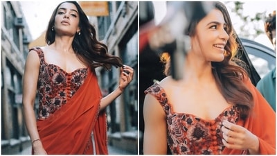 Samantha Ruth Prabhu attended the 2025 edition of the Telugu Association of North America (TANA) in a red saree. (Instagram) Samantha Ruth Prabhu attended the 2025 edition of the Telugu Association of North America (TANA) in a red saree. (Instagram)