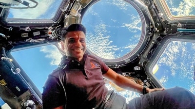 Group Captain Shubhanshu Shukla enjoying a stunning panoramic view of the Earth from the 7 windowed Cupola Module of International Space Station (ISS). (@ISROSpaceflight X/ANI Photo) Group Captain Shubhanshu Shukla enjoying a stunning panoramic view of the Earth from the 7 windowed Cupola Module of International Space Station (ISS). (@ISROSpaceflight X/ANI Photo)