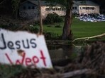 Campers belongings sit outside one of Camp Mystic's cabins near the Guadalupe River, Monday, July 7, 2025, in Hunt, Texas, after a flash flood swept through the area. (AP Photo/Eli Hartman) Campers belongings sit outside one of Camp Mystic's cabins near the Guadalupe River, Monday, July 7, 2025, in Hunt, Texas, after a flash flood swept through the area. (AP Photo/Eli Hartman)