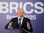 Brazilian President Luiz Inacio Lula da Silva spoke during a press conference at the 17th annual BRICS summit in Rio de Janeiro