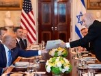 Donald Trump and Benjamin Netanyahu discussed the plans for a ceasefire in Gaza during the Israeli PM's visit to the US.