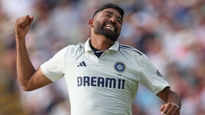 Mohammed Siraj led the Indian pace attack in Jasprit Bumrah'a absence at Edgbaston. (AP) Mohammed Siraj led the Indian pace attack in Jasprit Bumrah'a absence at Edgbaston. (AP)
