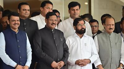 Gavai addressed a lecture on ‘The Constitution of India’ in the Vidhan Bhavan, where he was also felicitated by chief minister Devendra Fadnavis and others. (Anshuman Poyrekar/ Hindustan Times) Gavai addressed a lecture on ‘The Constitution of India’ in the Vidhan Bhavan, where he was also felicitated by chief minister Devendra Fadnavis and others. (Anshuman Poyrekar/ Hindustan Times)