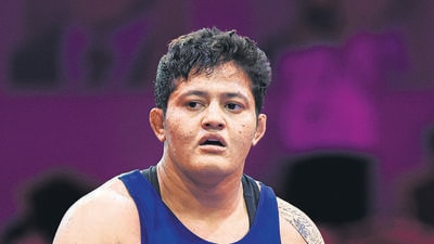 India’s 76kg woman wrestler Reetika Hooda. (Getty Images) India’s 76kg woman wrestler Reetika Hooda. (Getty Images)