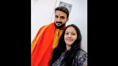Indian cricketer Akash Deep with his elder sister, Akhand Jyoti Singh (PTI) Indian cricketer Akash Deep with his elder sister, Akhand Jyoti Singh (PTI)