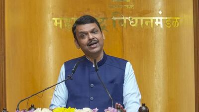 Mumbai: Maharashtra Chief Minister Devendra Fadnavis speaks during a ceremony held in Chief Justice of India B.R. Gavai's honour by the Maharashtra legislature, at Vidhan Bhavan, in Mumbai, Tuesday, July 8, 2025. (PTI Photo/Kunal Patil)(PTI07_08_2025_000236B) (PTI) Mumbai: Maharashtra Chief Minister Devendra Fadnavis speaks during a ceremony held in Chief Justice of India B.R. Gavai's honour by the Maharashtra legislature, at Vidhan Bhavan, in Mumbai, Tuesday, July 8, 2025. (PTI Photo/Kunal Patil)(PTI07_08_2025_000236B) (PTI)