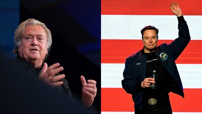 Steve Bannon (L, Source: AFP) and Elon Musk (R, Source: Reuters) Steve Bannon (L, Source: AFP) and Elon Musk (R, Source: Reuters)