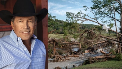 Viral Facebook post claims George Strait donated $3.5 million to support Texas flood victims. (X and Getty Images via AFP) Viral Facebook post claims George Strait donated $3.5 million to support Texas flood victims. (X and Getty Images via AFP)