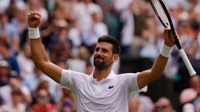 Serbia's Novak Djokovic celebrates winning his round of 16 match against Australia's Alex de Minaur (REUTERS)