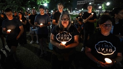 Kerr County, Texas, suffers severe flooding with 104 confirmed deaths, including 28 children. Flash floods hit unexpectedly, devastating summer camps. (Photo by RONALDO SCHEMIDT / AFP) (AFP)