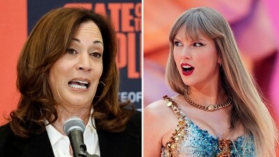 Taylor Swift posed 'special challenge' for Kamala Harris’ 2024 presidential campaign, new book claims (Photo by MARIO TAMA / GETTY IMAGES NORTH AMERICA / Getty Images via AFP, photo by Scott A Garfitt/Invision/AP, File) Taylor Swift posed 'special challenge' for Kamala Harris’ 2024 presidential campaign, new book claims (Photo by MARIO TAMA / GETTY IMAGES NORTH AMERICA / Getty Images via AFP, photo by Scott A Garfitt/Invision/AP, File)