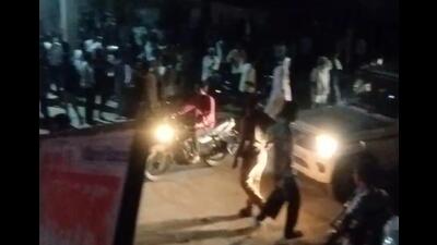 Visuals from the clash that broke out in Nagaur, Rajasthan, on Monday night. (HT Photo)
