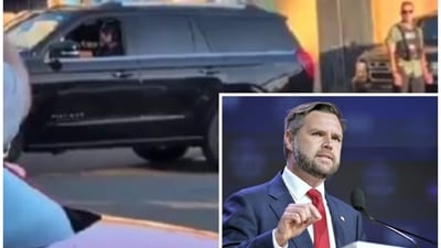 VP JD Vance was heckled in San Diego after dining at a luxury restaurant. Protesters condemned his actions, highlighting the ongoing crisis and the loss of campers at a local summer camp. (AP/X) VP JD Vance was heckled in San Diego after dining at a luxury restaurant. Protesters condemned his actions, highlighting the ongoing crisis and the loss of campers at a local summer camp. (AP/X)