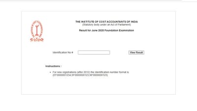 ICMAI CAM Foundation result for the June 2025 exam announced (Official website, screenshot)