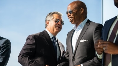 Marc Holliday greeted Eric Adams in 2021, when the current New York City mayor was still just a candidate. Marc Holliday greeted Eric Adams in 2021, when the current New York City mayor was still just a candidate.