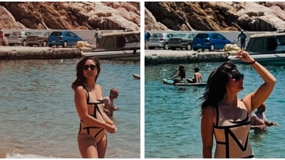 Kareena Kapoor shared a series of pictures in a swimsuit. Kareena Kapoor shared a series of pictures in a swimsuit.