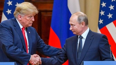 US President Donald Trump (L) and Russia's President Vladimir Putin shake hands before attending a joint press conference. (AFP file) US President Donald Trump (L) and Russia's President Vladimir Putin shake hands before attending a joint press conference. (AFP file)