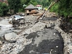 Aftermath of a cloudburst at Seraj Valley in Mandi, Himachal Pradesh, on Tuesday. Aftermath of a cloudburst at Seraj Valley in Mandi, Himachal Pradesh, on Tuesday.