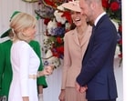 Britain's Prince William and Kate, Princess of Wales welcome France's President Emmanuel Macron and his wife Brigitte Macron, left, in Windsor, England, Tuesday July 8, 2025, on the first day of a three-day state visit to Britain. AP/PTI(AP07_08_2025_000208B) Britain's Prince William and Kate, Princess of Wales welcome France's President Emmanuel Macron and his wife Brigitte Macron, left, in Windsor, England, Tuesday July 8, 2025, on the first day of a three-day state visit to Britain. AP/PTI(AP07_08_2025_000208B)