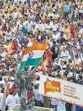 Mumbai, India - July 08, 2025: MNS party workers had called the protest to counter a stir organised by traders after a local shop owner was recently thrashed by MNS workers for refusing to speak in Marathi at Mira-Bhayandar in Thane near Mumbai, India, on Wednesday, June 18, 2025. (Photo by Satish Bate/ Hindustan Times) (Hindustan Times)