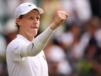 Italy's Jannik Sinner celebrates after winning against US player Ben Shelton during their men's singles quarter-final tennis match on the tenth day of the 2025 Wimbledon Championships Italy's Jannik Sinner celebrates after winning against US player Ben Shelton during their men's singles quarter-final tennis match on the tenth day of the 2025 Wimbledon Championships