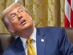 US President Donald Trump during a cabinet meeting at the White House on Tuesday, July 8.