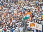 MNS party workers had called the protest to counter a stir organised by traders after a local shop owner was recently thrashed by MNS workers for refusing to speak in Marathi at Mira-Bhayandar in Thane near Mumbai, India, MNS party workers had called the protest to counter a stir organised by traders after a local shop owner was recently thrashed by MNS workers for refusing to speak in Marathi at Mira-Bhayandar in Thane near Mumbai, India,